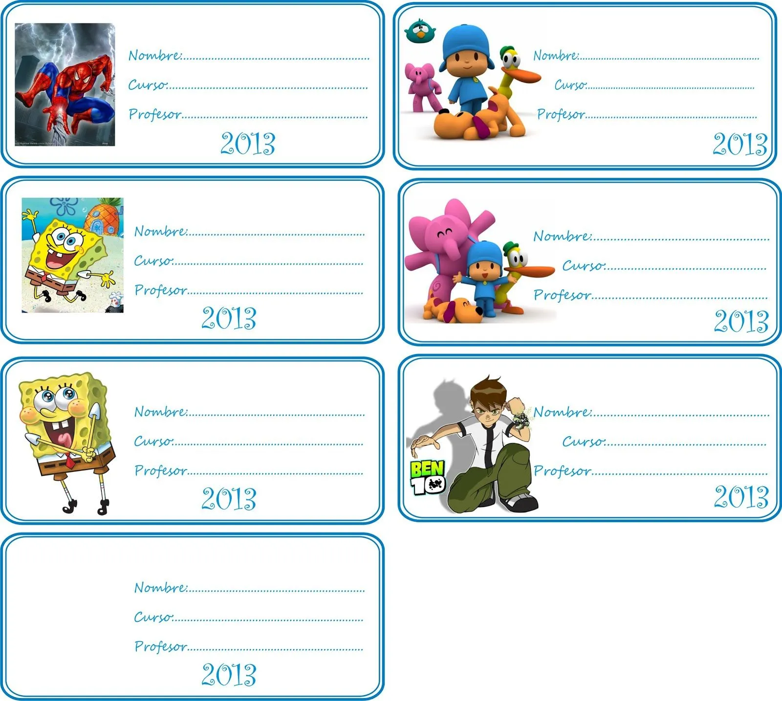 Etiquetas para cuadernos niños - Imagui