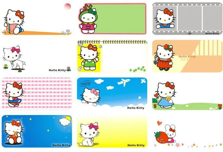 Etiquetas escolares gratis de Hello Kitty para imprimir - Imagui