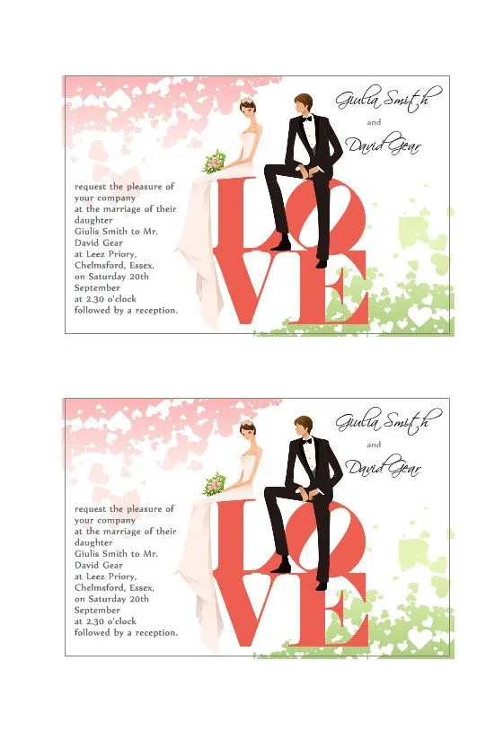 Etiquetas de invitación a Bodas gratis | Plantillas de Labeljoy Etiquetas de invitación a Bodas gratis | Plantillas de Labeljoy
