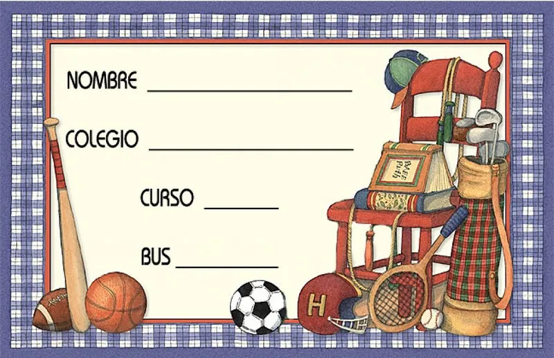 Etiquetas para las libretas de los peques