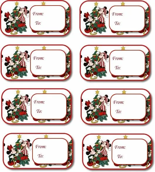 Etiquetas de Minnie y Mickey para Navidad, para Imprimir Gratis ...