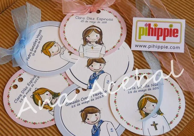 Etiquetas personalizadas redondas de Comunión de 7,5 cm de diámetro Etiquetas personalizadas redondas de Comunión de 7,5 cm de diámetro