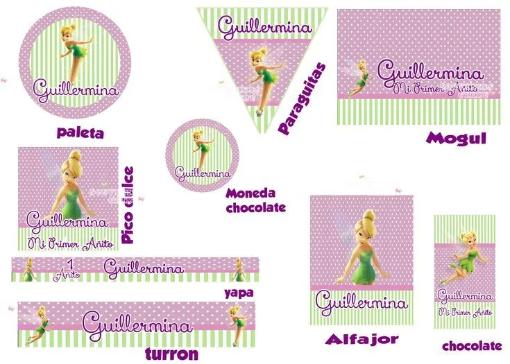 Etiquetas Personalizadas de Tinkerbell. Candy Bar Campanita. chiru ...