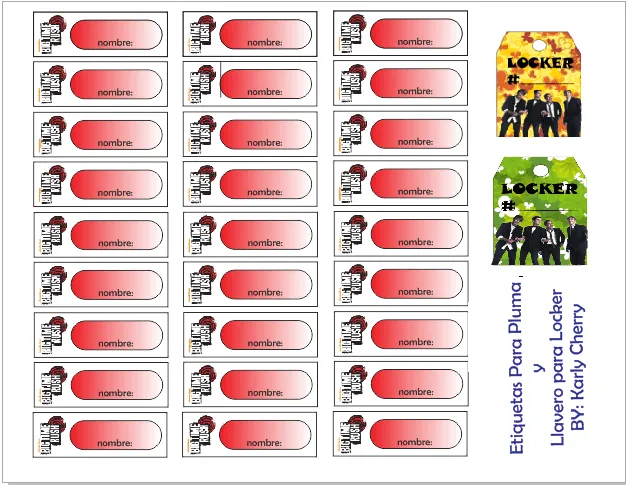 Etiquetas Pluma y Llavero Locker! By: Karly Cherry by JazzyLovato ...