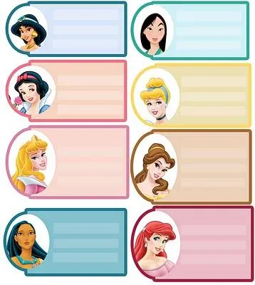 Etiquetas para regalos princesas de Disney - Paperblog