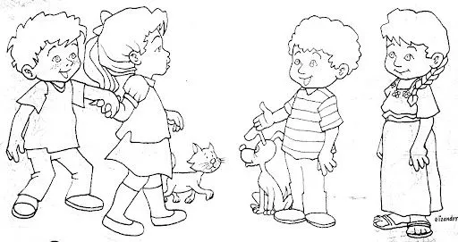 Niños platicando en clase para colorear - Imagui