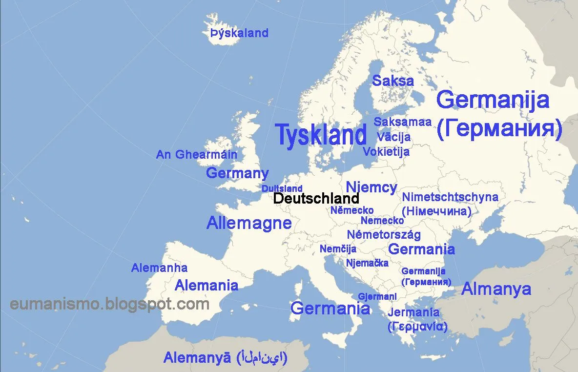 Eumanismo: Mapa con los diferentes nombres de Alemania en las ... Eumanismo: Mapa con los diferentes nombres de Alemania en las ...