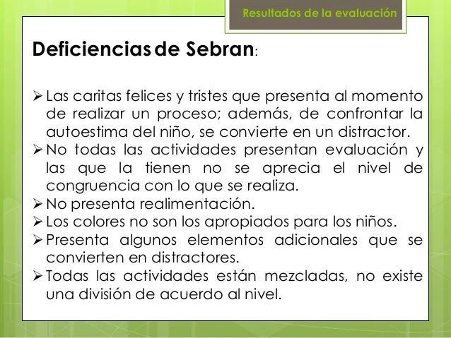 Evaluación de software educativo sebran