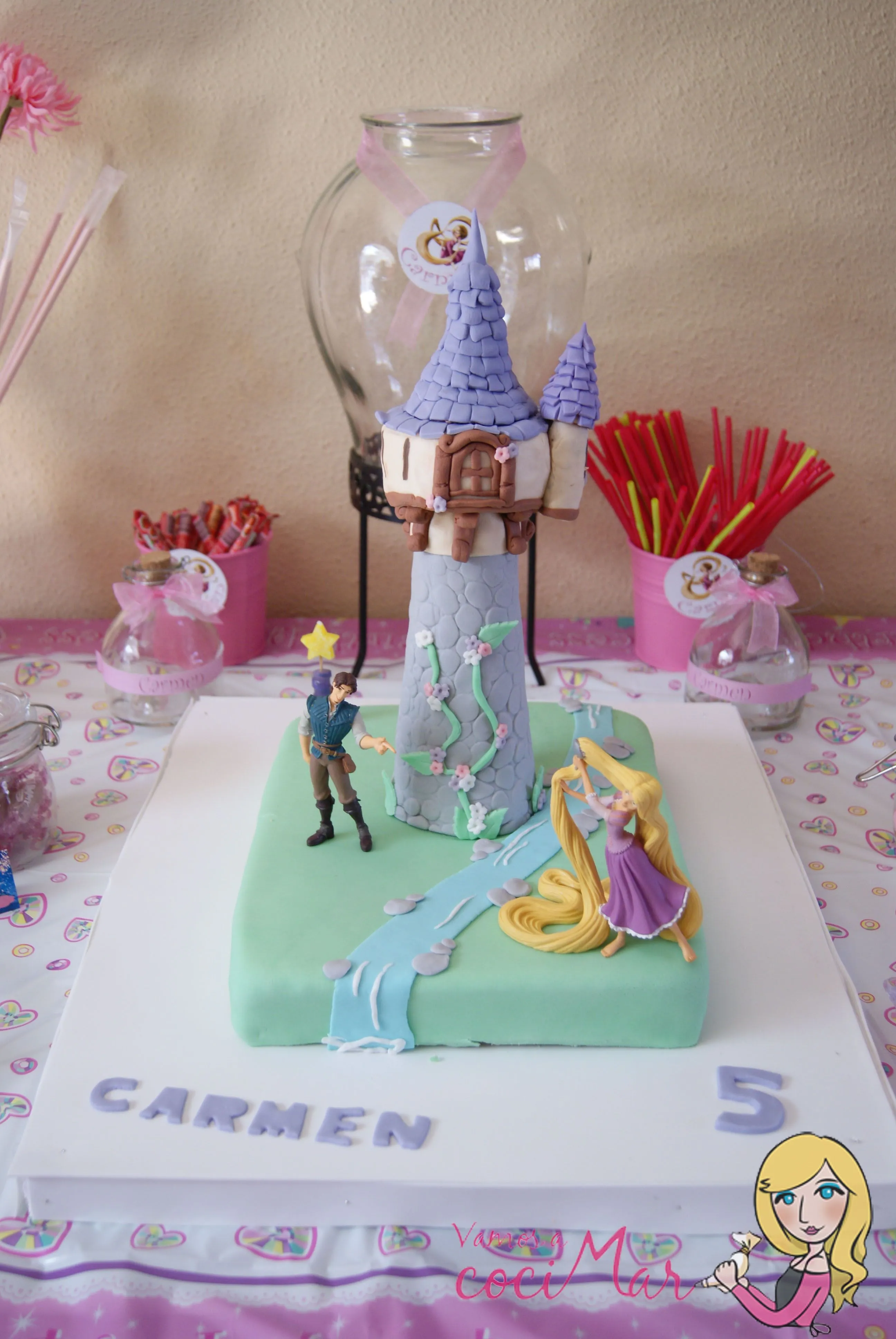 Evento cumpleaños y tarta fondant Rapunzel | Vamos a Cocimar