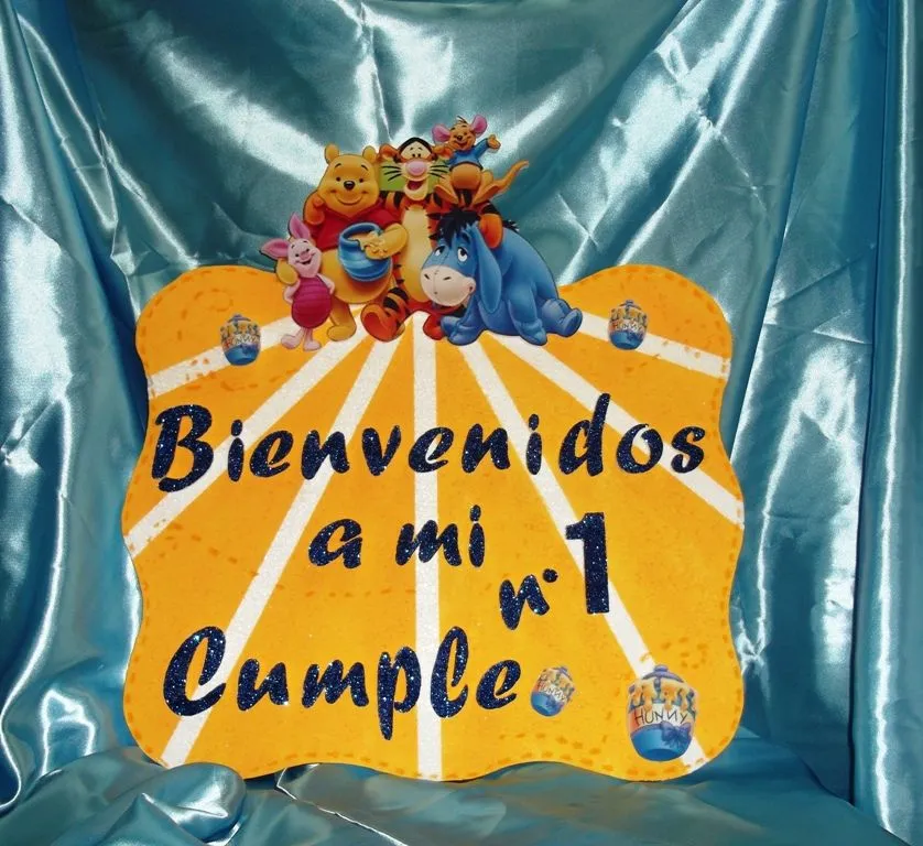 Eventos para tu Bebé: Letrero Bienvenida Winnie the Poo