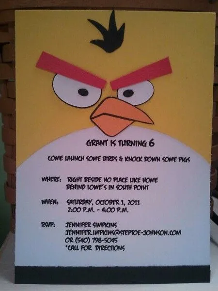 Todo Para Eventos: INVITACIONES DE ANGRY BIRDS.