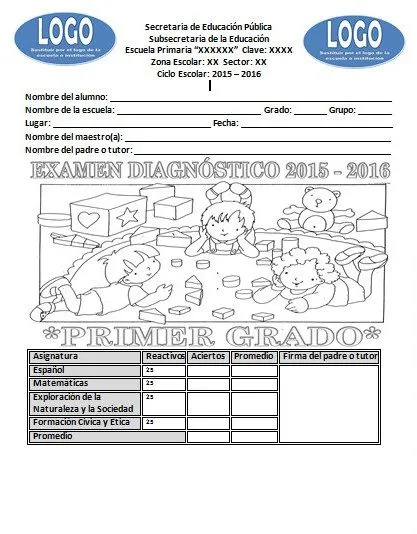 Examen de diagnóstico del segundo grado del ciclo escolar 2015 ...