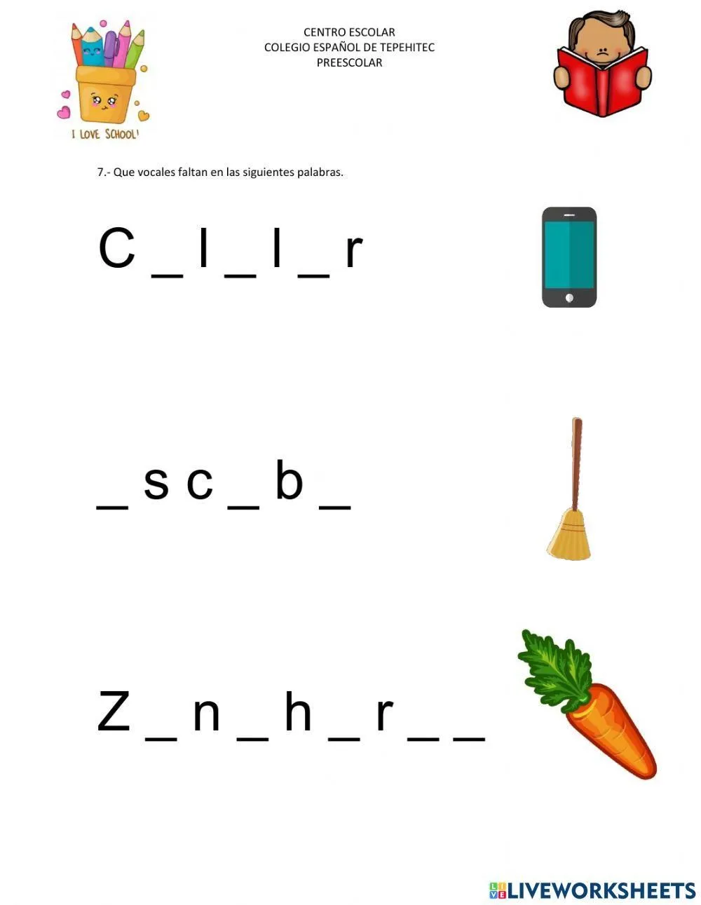 Examen online exercise for preescolar | Live Worksheets Examen online exercise for preescolar | Live Worksheets