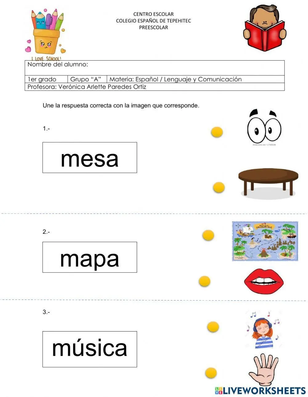 Examen online exercise for preescolar | Live Worksheets Examen online exercise for preescolar | Live Worksheets