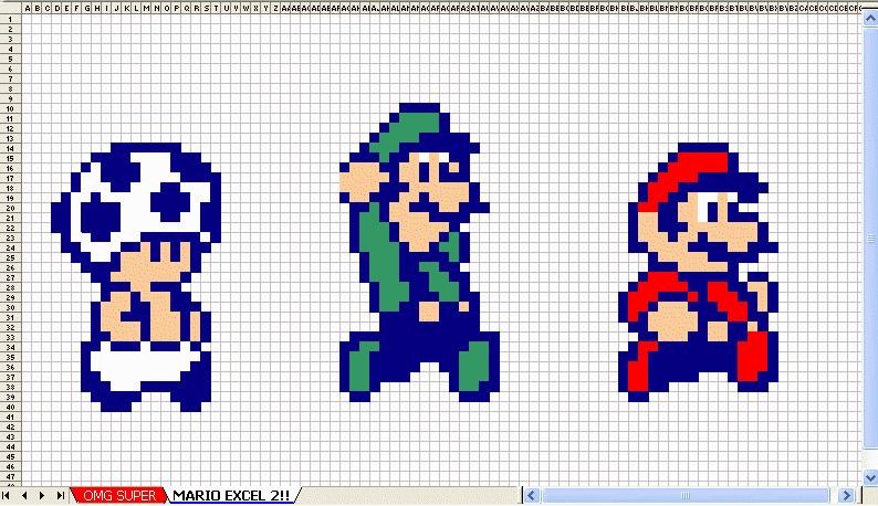 Excel = Pixelart | 8-bit Otaku