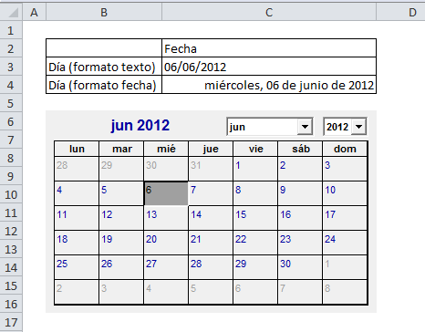 Excel práctico para todos: Insertar el control Calendario en una hoja Excel práctico para todos: Insertar el control Calendario en una hoja