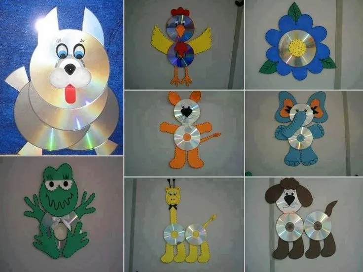 Excelente idea de reciclaje. Animales hechos con Cd's Mi blog de ...