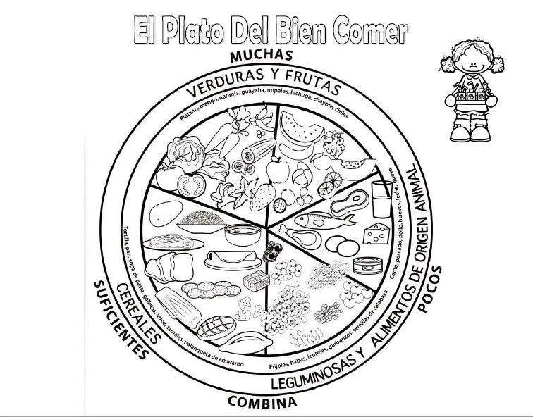 Excelente material para explicar y armar, el plato del bien comer para colorear | Material Educativo Excelente material para explicar y armar, el plato del bien comer para colorear | Material Educativo