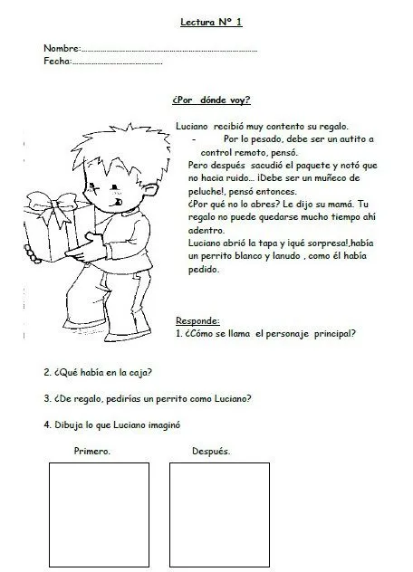 Excelentes fichas de comprensión lectora para primer y segundo ... Excelentes fichas de comprensión lectora para primer y segundo ...