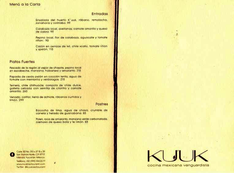 Exclusiva conoce el Menú Restaurante Ku'u'k @Kuukrestaurant a la ...