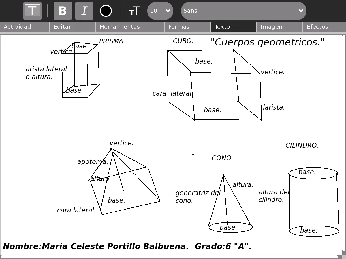 experimentando la xo: Cuerpos Geometricos