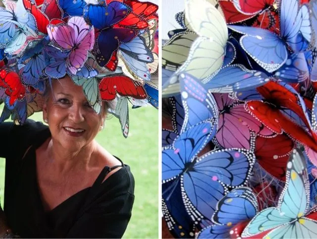 experta en inutilidades: SOMBRERO CON MARIPOSAS DE PAPEL VEGETAL