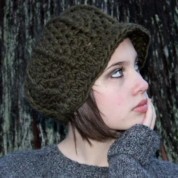 Boina de crochet con visera - Imagui