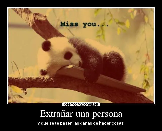 Extrañar una persona | Desmotivaciones