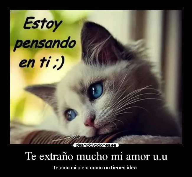 Te extraño mucho mi amor u.u | Desmotivaciones Te extraño mucho mi amor u.u | Desmotivaciones