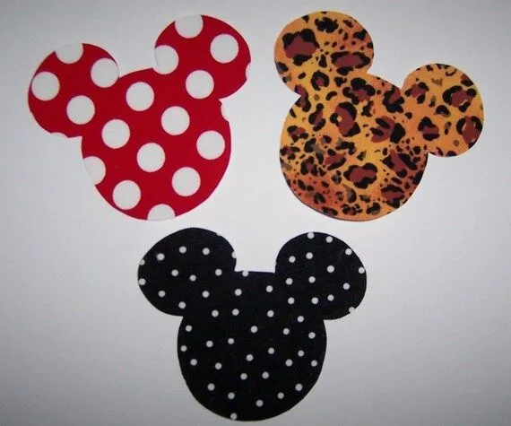Fabric Applique TEMPLATE ONLY Mickey Minnie Mouse Heads by etsykim