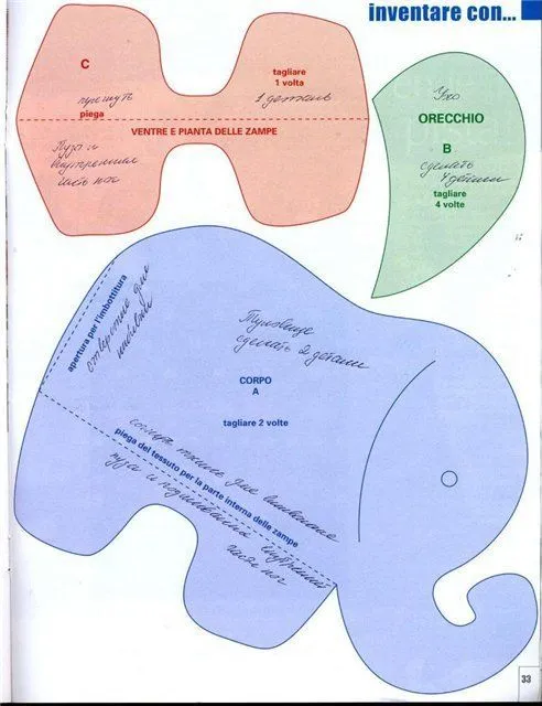 Fabric elephant with mold - Patchwork 2 of 2 | Dolls & Softies ... Fabric elephant with mold - Patchwork 2 of 2 | Dolls & Softies ...