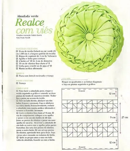 Cojin circular en punto trenza | Drapeado & Smocking / Draping ... Cojin circular en punto trenza | Drapeado & Smocking / Draping ...