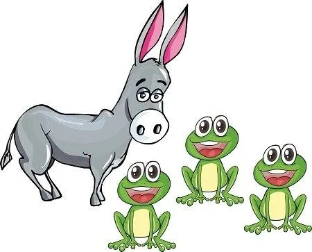 Fábulas infantiles: El asno y las ranas -