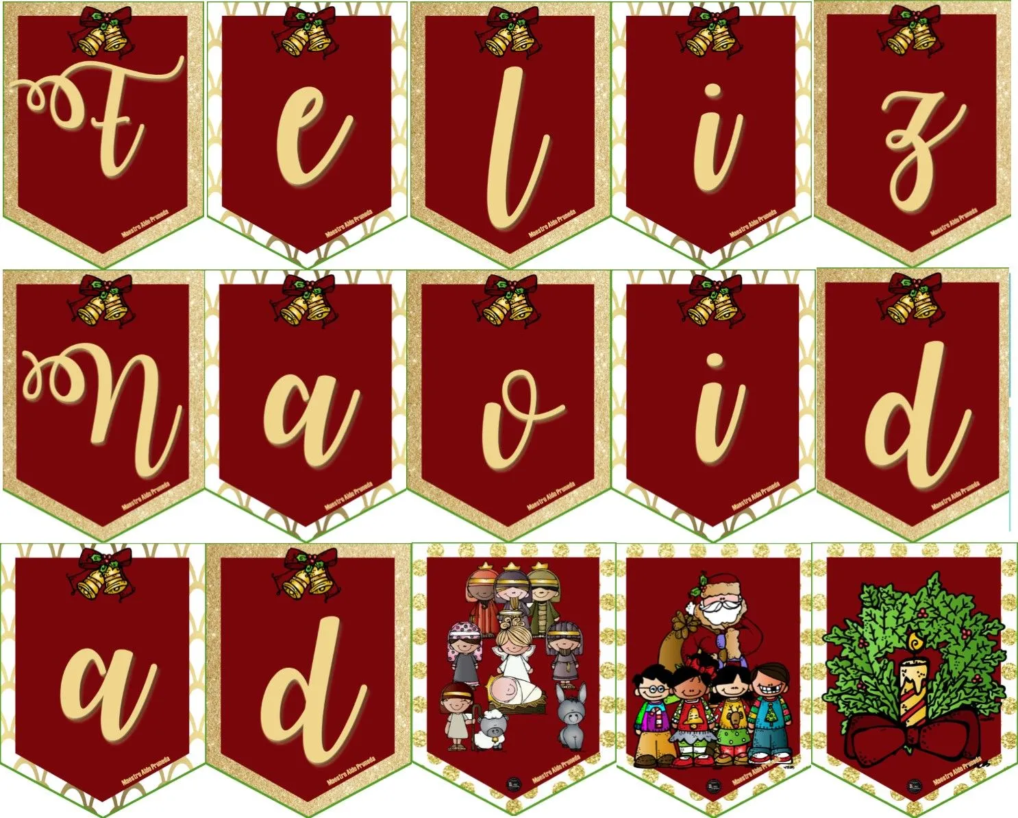 Fabulosos banderines para formar FELIZ NAVIDAD | Educación Primaria Fabulosos banderines para formar FELIZ NAVIDAD | Educación Primaria