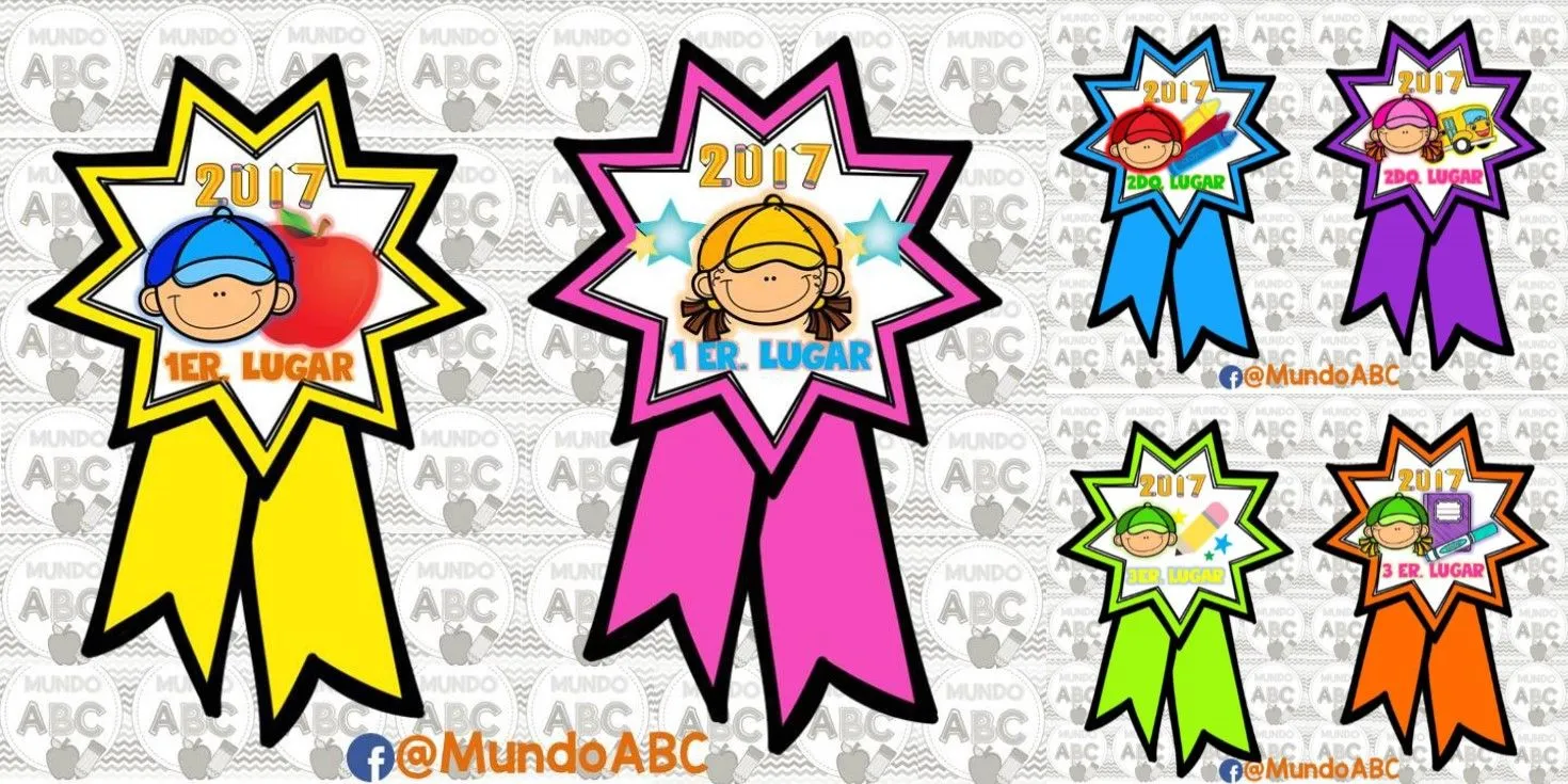 Fabulosos distintivos o medallas para los primeros lugares del bimestre | Material Educativo