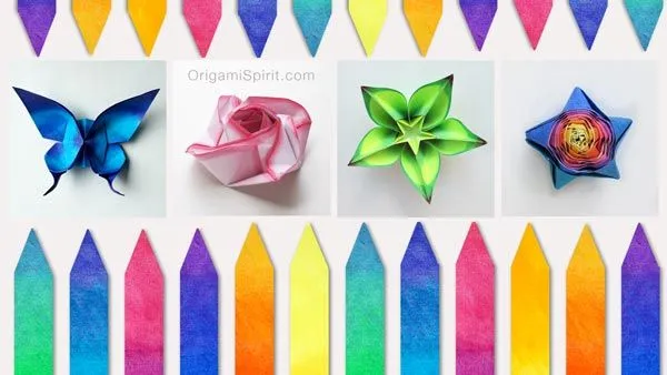 Una fácil rosa en origami, su hoja y una variación -Tres en uno!