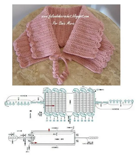 Falando de Crochet - Gráficos: GOLA DE CROCHE ROSA ANTIGO COM GRAFICO ... Falando de Crochet - Gráficos: GOLA DE CROCHE ROSA ANTIGO COM GRAFICO ...
