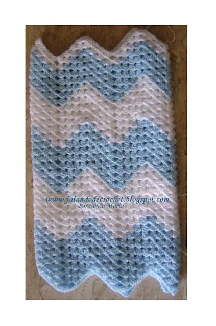FALANDO DE CROCHET: MANTA PARA BEBE EM CROCHE NO PONTO ZIG-ZAG ...