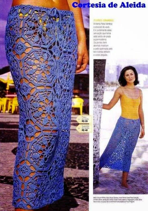 Falda para acompañar traje de baño | Crochet y Dos agujas Falda para acompañar traje de baño | Crochet y Dos agujas