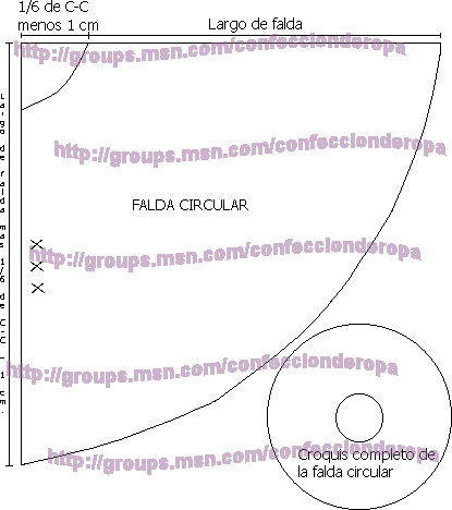 Falda circular | patrones | Pinterest