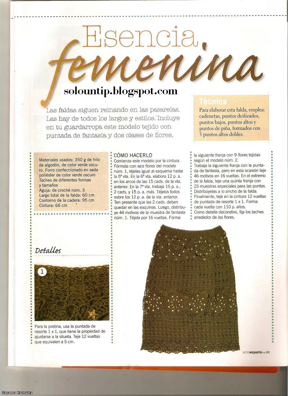 falda larga a crochet | Solountip.