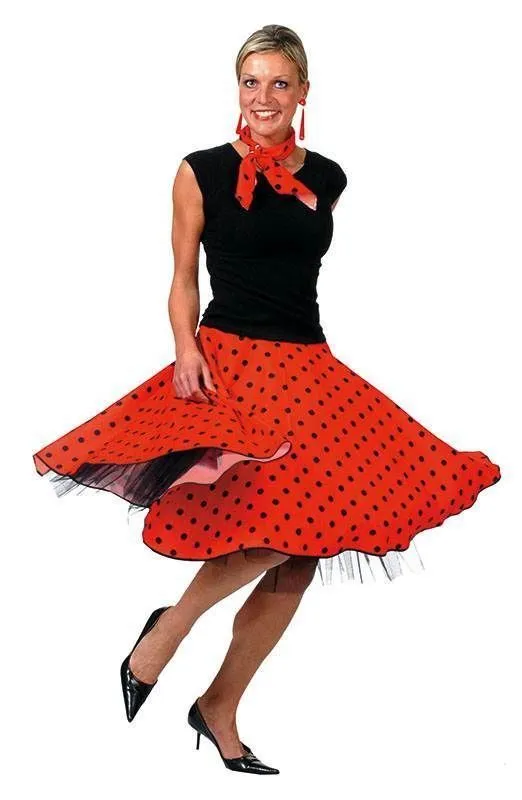 FALDA DE LUNARES AÑOS 50 ROCK N ROLL y PAÑUELO, NIÑA/MUJER, DANZA ... FALDA DE LUNARES AÑOS 50 ROCK N ROLL y PAÑUELO, NIÑA/MUJER, DANZA ...