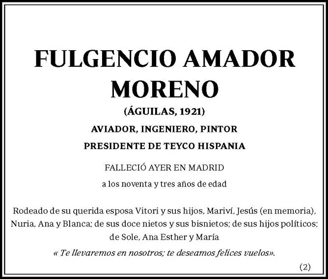 Fallece Fulgencio Amador, uno de los padres de la aviación general ... Fallece Fulgencio Amador, uno de los padres de la aviación general ...