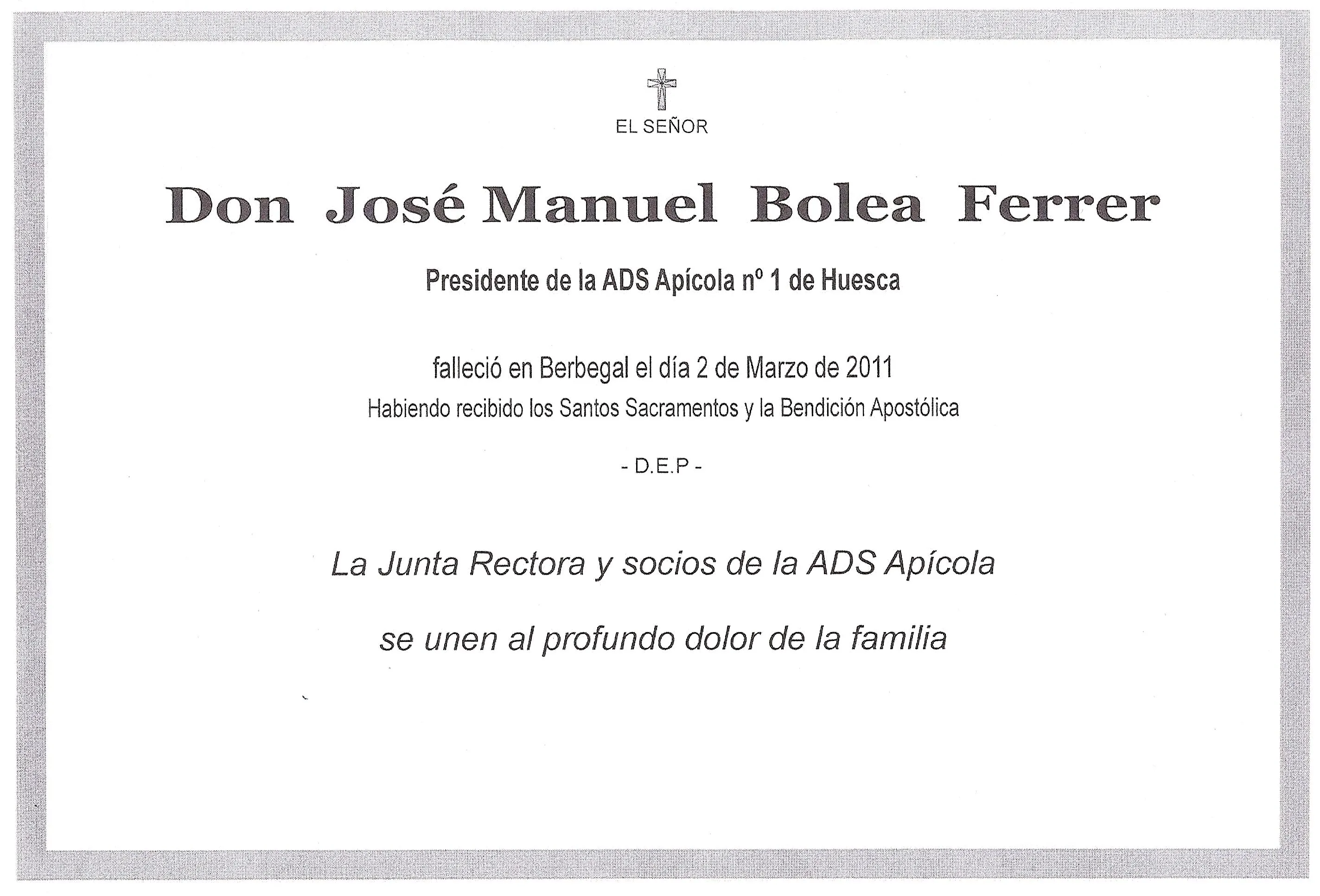HA FALLECIDO NUESTRO PRESIDENTE DON JOSE MANUEL BOLEA FERRER | ADS ...