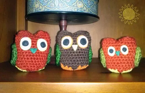 Familia de búhos a crochet | La Solanera