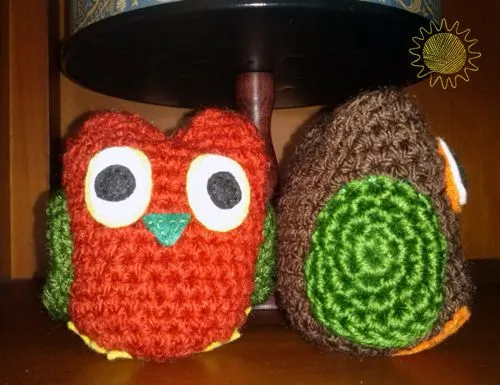Familia de búhos a crochet | La Solanera