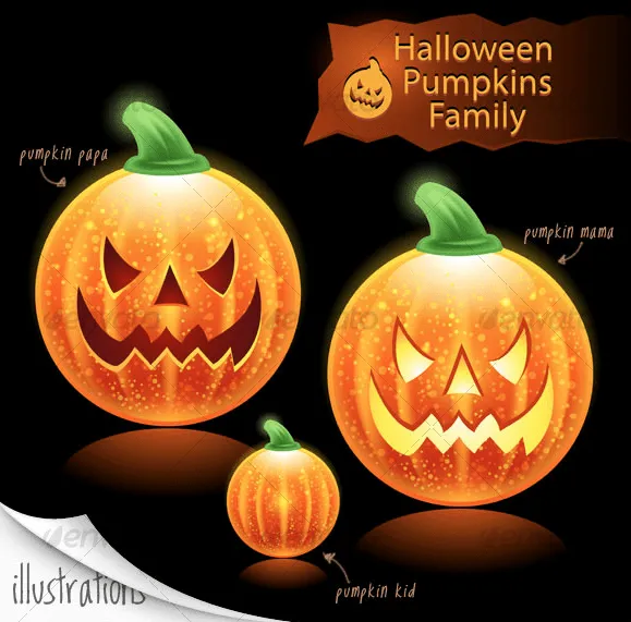 familia calabazas halloween iconos - Carrero familia calabazas halloween iconos - Carrero