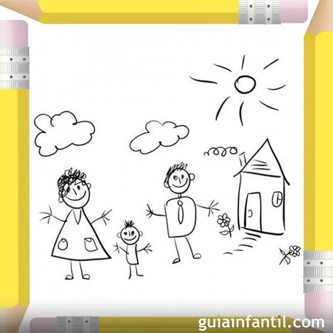 Familia en su casa. Dibujos para colorear el Día de la Madre Familia en su casa. Dibujos para colorear el Día de la Madre