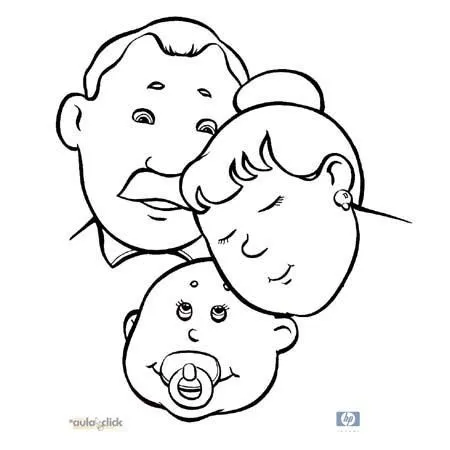 Familia en caricatura para colorear - Imagui
