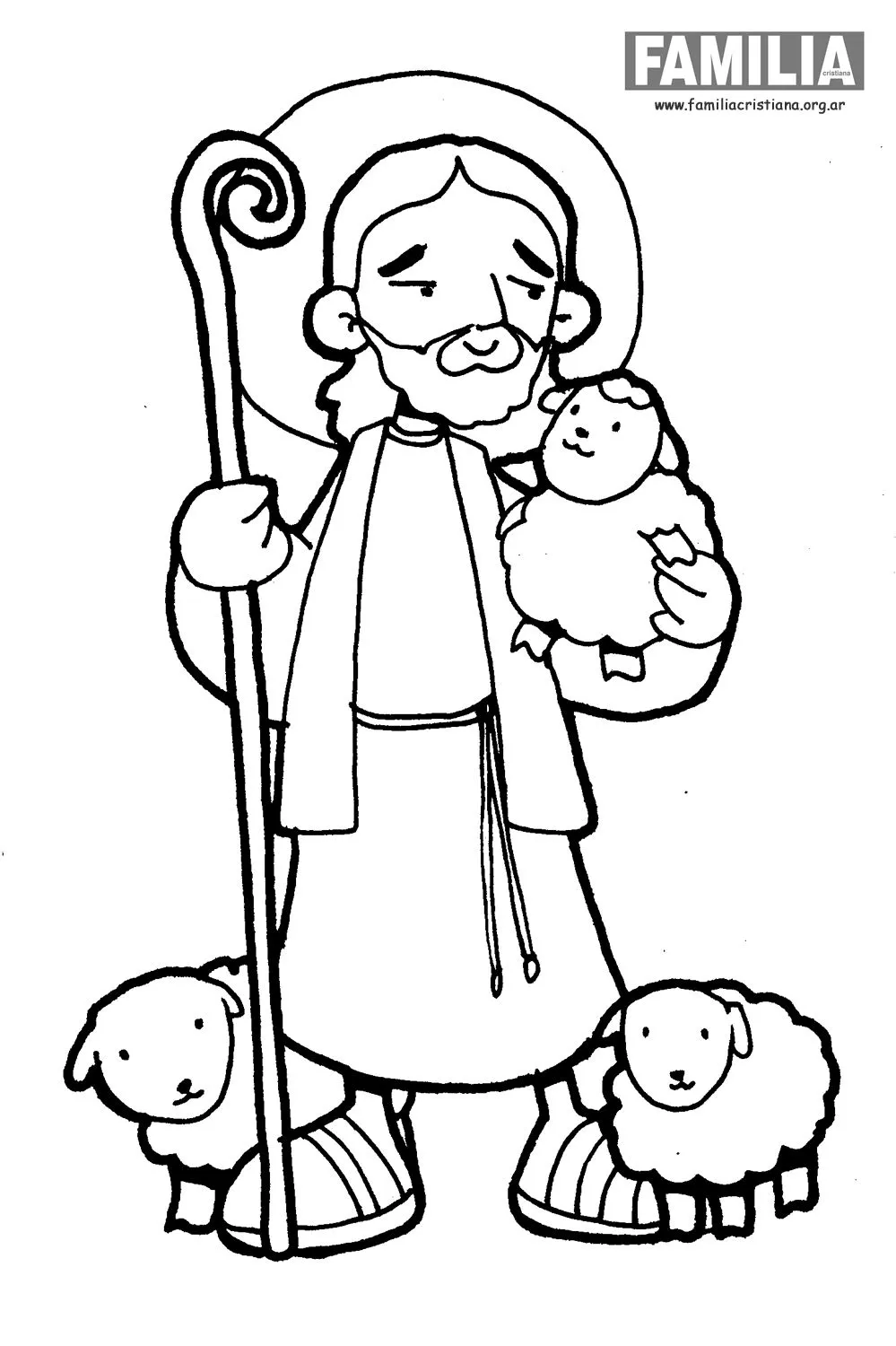 El buen pastor para colorear - Imagui